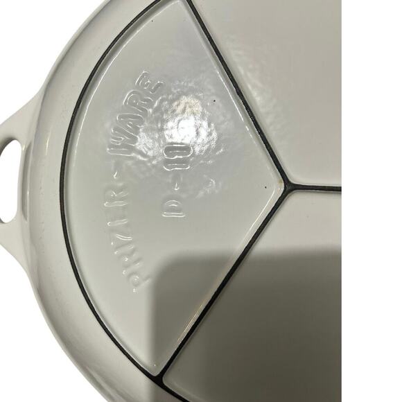 Vintage Prizer Ware Enamel Bale Dish Cast Iron Green Ivy D-11 w/ trivet - Picture 3 of 6